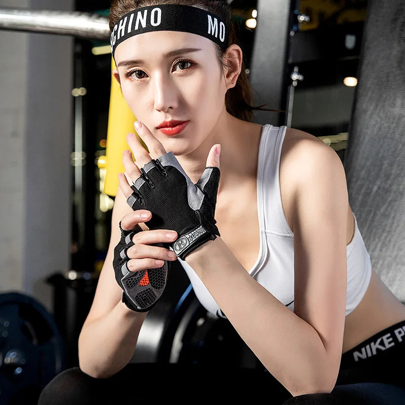 Fingerless Gym Gloves Anti-Slip Breathable for Men & Women