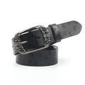 Women's Butterfly-Embossed Belt with Decorative Pin Buckle