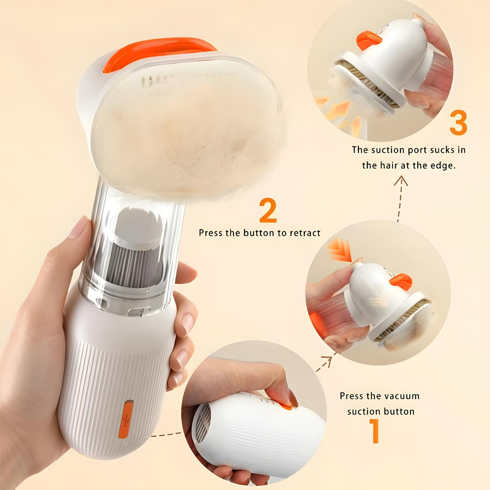 4-in-1 Electric Pet Grooming & Hair Removal Brush