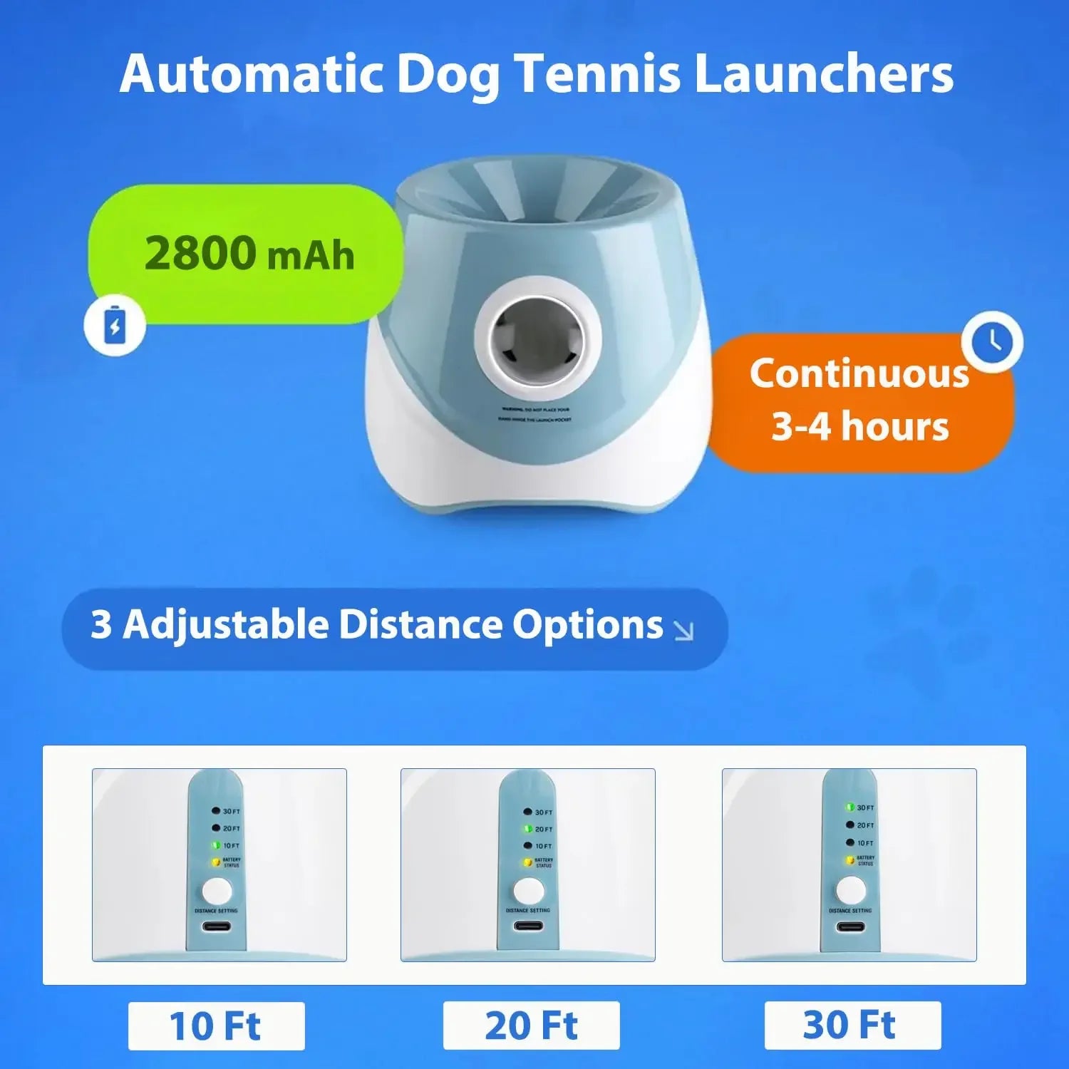 Automatic Dog Ball Launcher 3 Distance Settings 15 Balls
