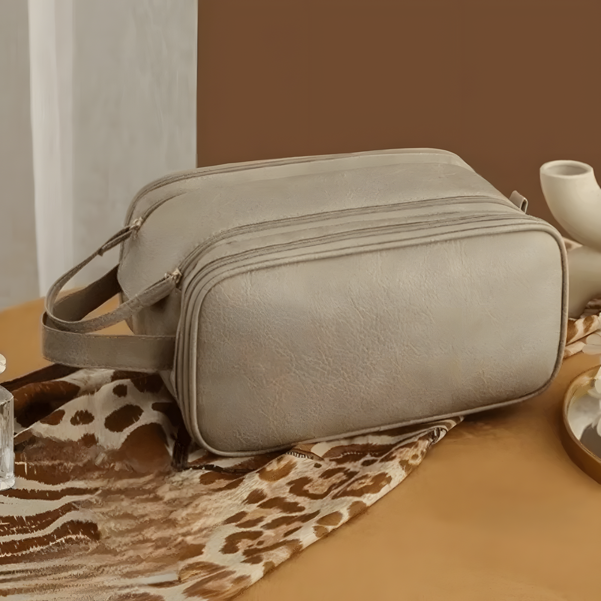 Zip-Around Travel Toiletry Organizer with Carry Handle
