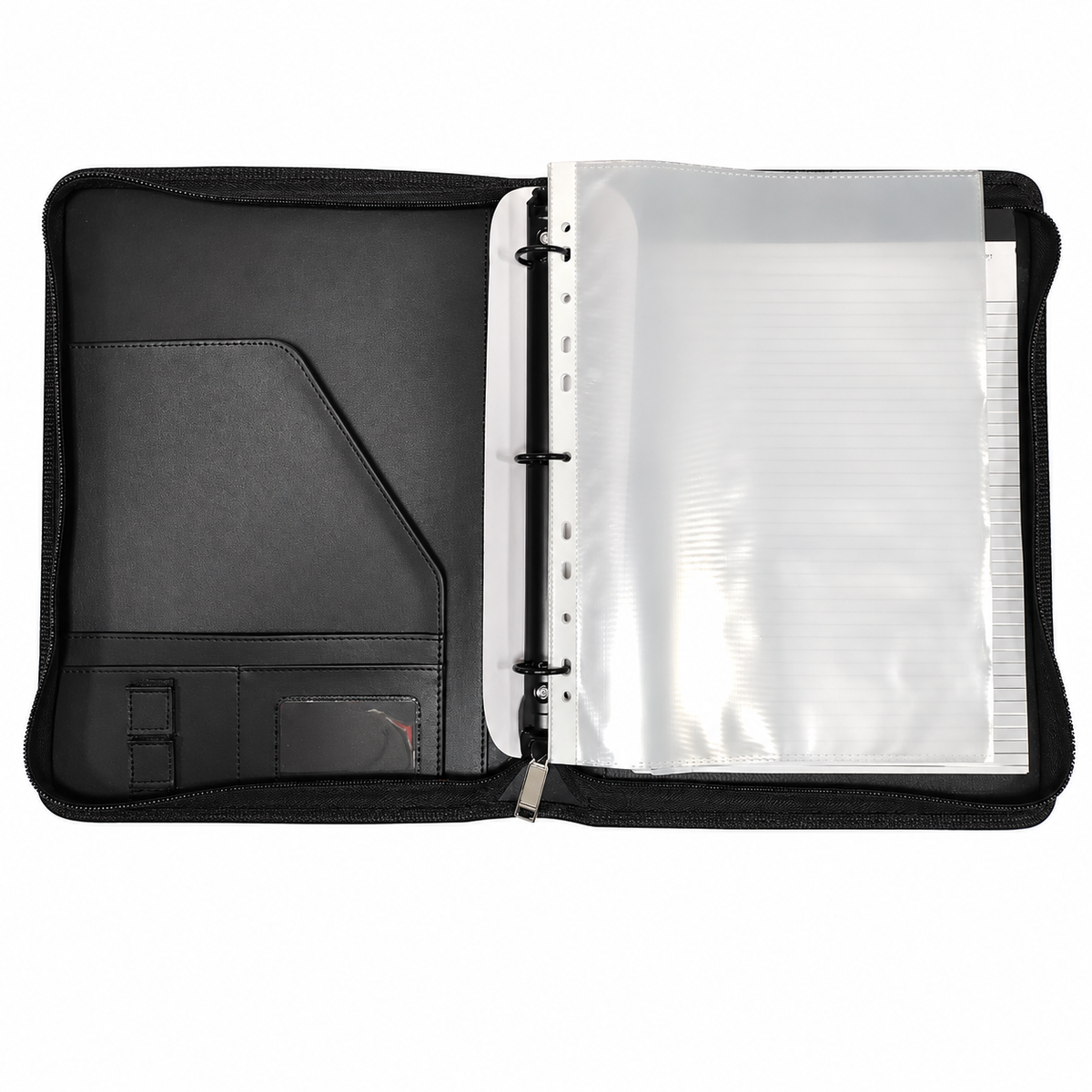 A4 Three-Ring Zippered Document Binder with Organizer Pockets