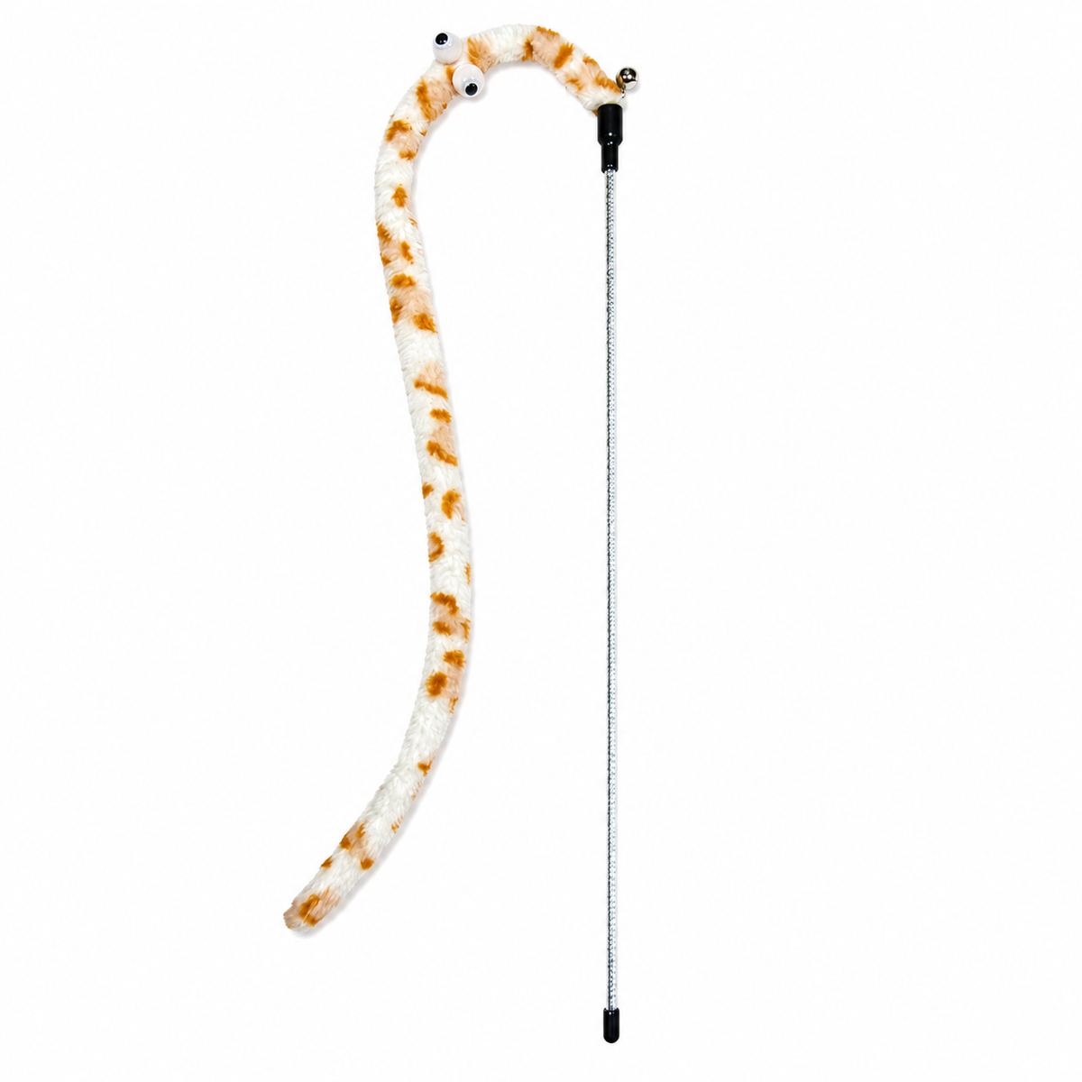 Plush Caterpillar Cat Teaser Wand with Bell for Shared Play
