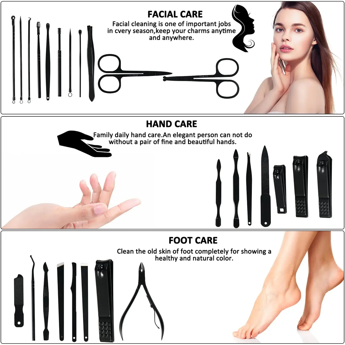 26-Piece Manicure and Pedicure Kit in Zip Travel Case