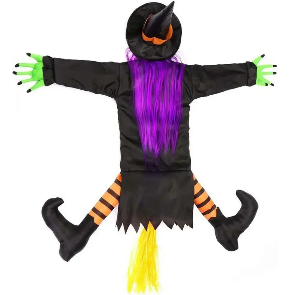 Hanging Halloween Witch Decoration with Purple Hair for Trees