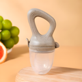 Silicone Baby Food Feeder with Two Tip Sizes Gray Beige