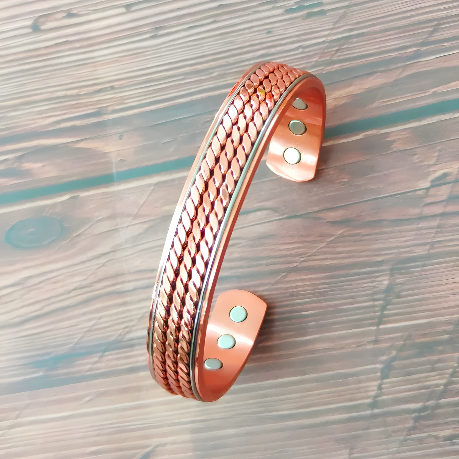 Adjustable Copper Ring & Bracelet Set Fashion Jewelry CR CB