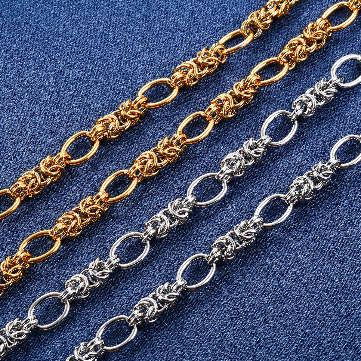Interwoven Chain Bracelet, Oval Links and Lobster Clasp