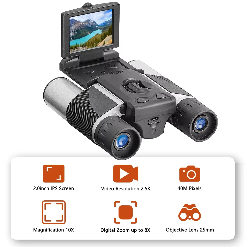Digital Binocular Camera – HD Photo & Video with Screen