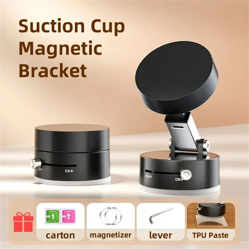 Foldable Magnetic Phone Holder – 360° Vacuum Suction Mount