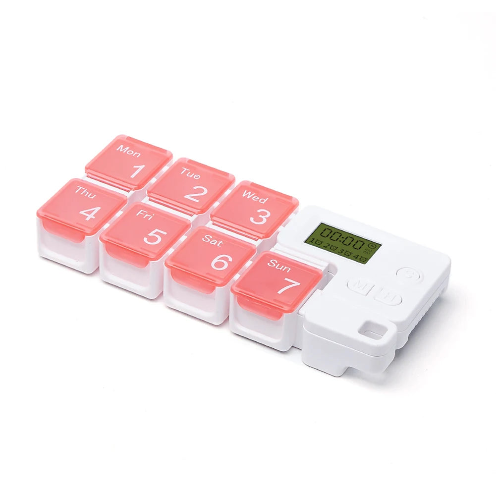 7-Day Pill Organizer with 4 Alarm Reminders - AM/PM Weekly Medication Box - TradixPro