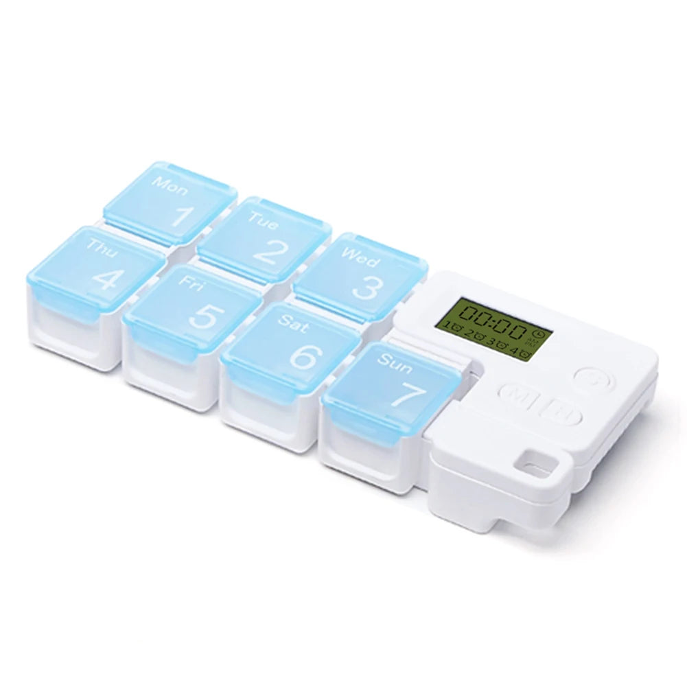 7-Day Pill Organizer with 4 Alarm Reminders - AM/PM Weekly Medication Box - TradixPro