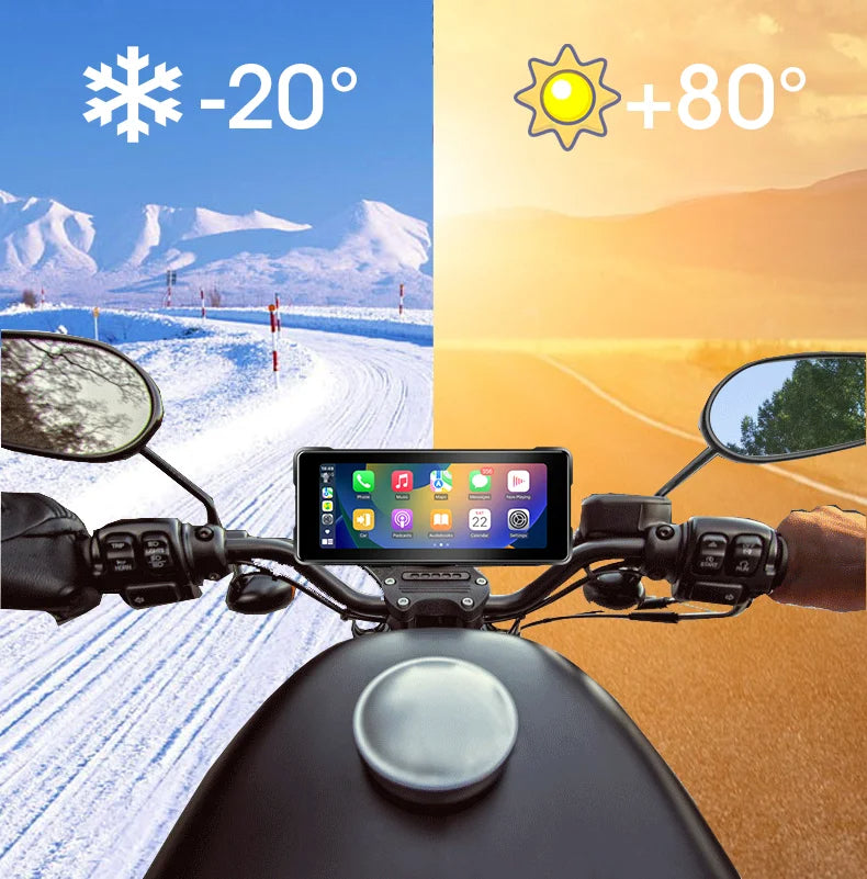 7-Inch Motorcycle GPS Display with Wireless CarPlay & Android Auto - TradixPro