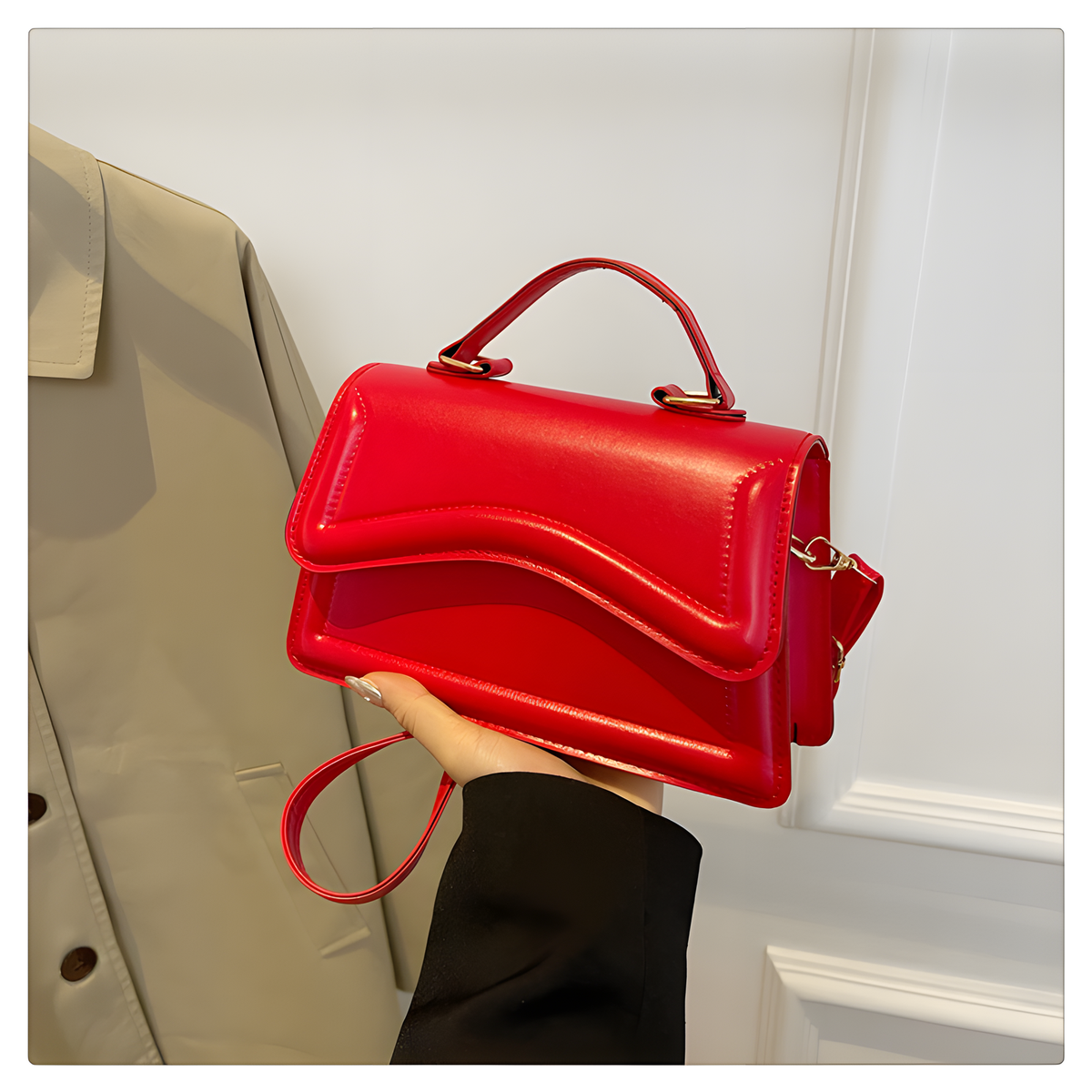 Mini Square Shoulder Bag with Top Handle