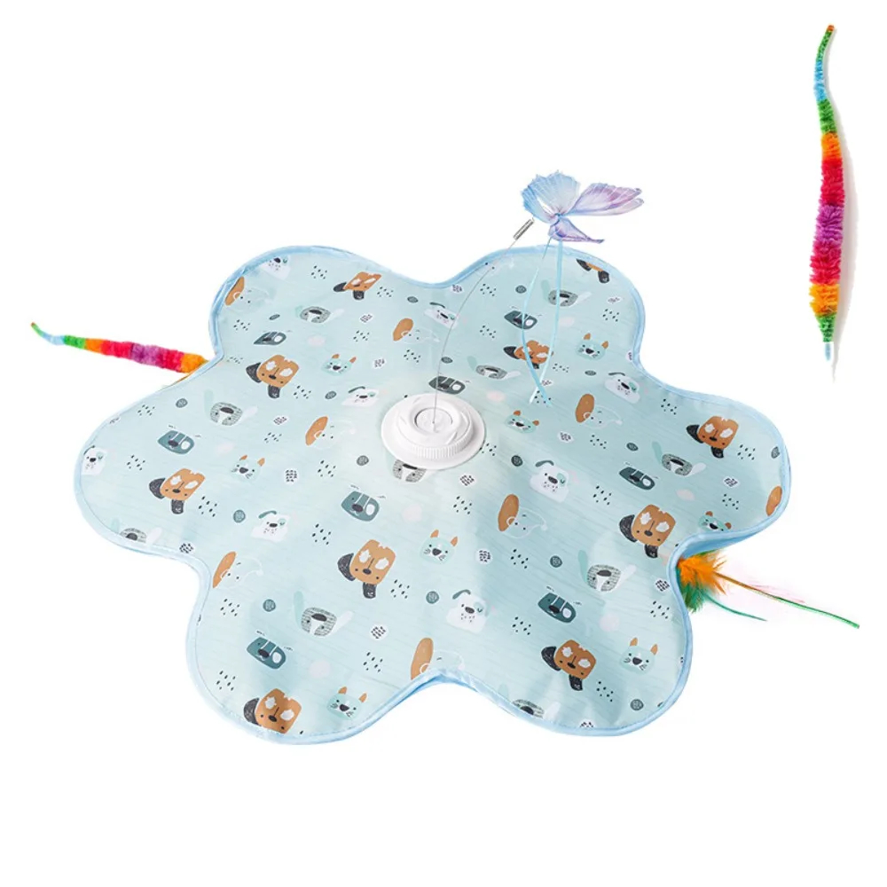 Interactive Cat Play Mat with Moving Toy Under Fabric 58cm