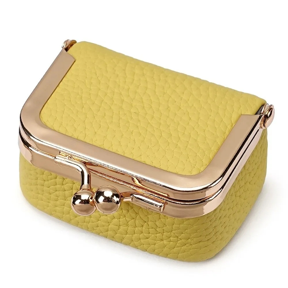 Kiss Lock Mini Coin Purse with Snap Strap 8 Colors