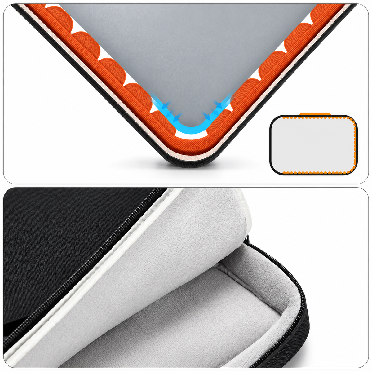 Padded Laptop Sleeve, Accessory Pocket and Luggage Strap