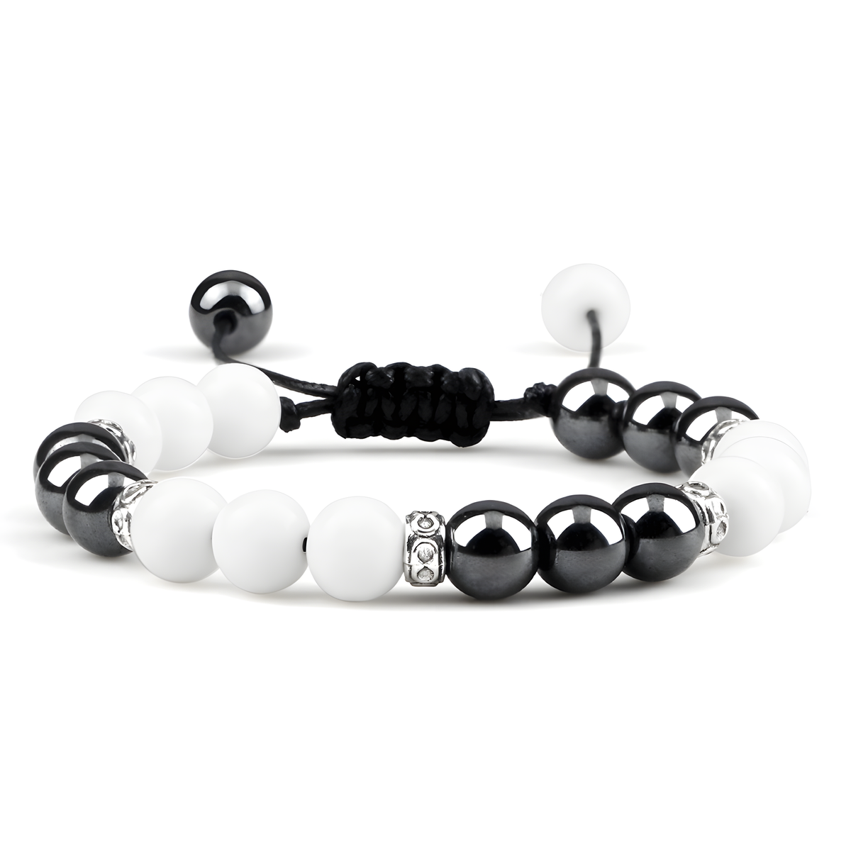 Adjustable Braided Bead Bracelet with Sliding Knot Closure