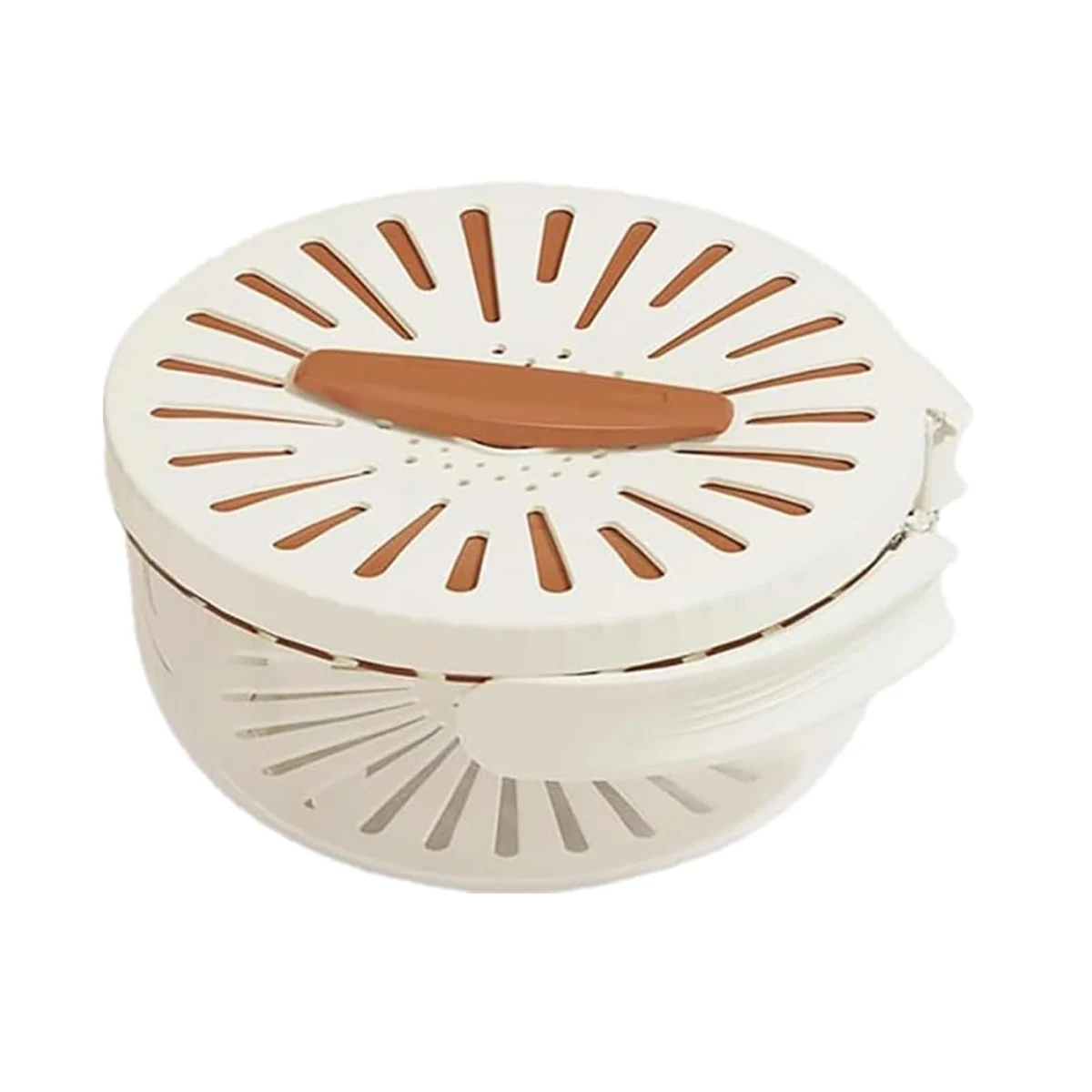 Fruit Rinse and Storage Bowl with Rotating Drain Lid and Handle