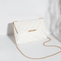 Quilted Chain-Strap Crossbody Bag with Flap Closure