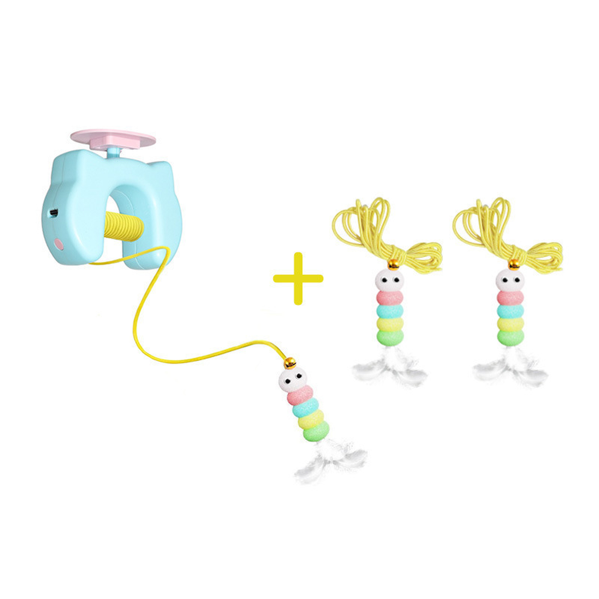 Automatic Hanging Cat Teaser Toy, USB-C Charging and 2 Refills