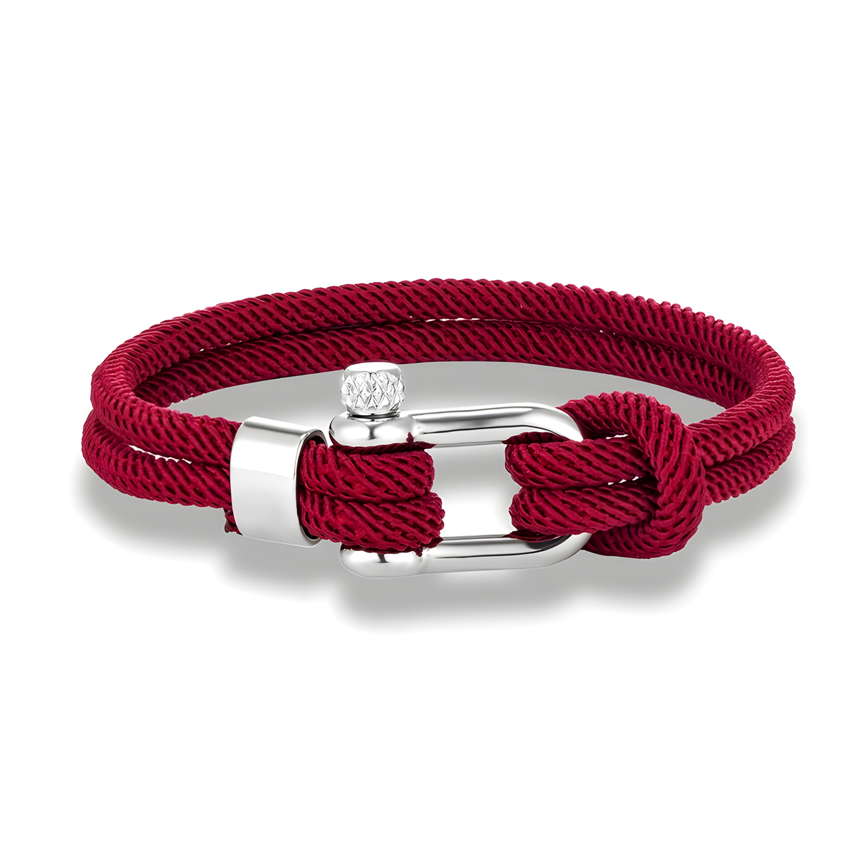 Braided Cord Bracelet, Nautical Shackle Clasp, Six Colors