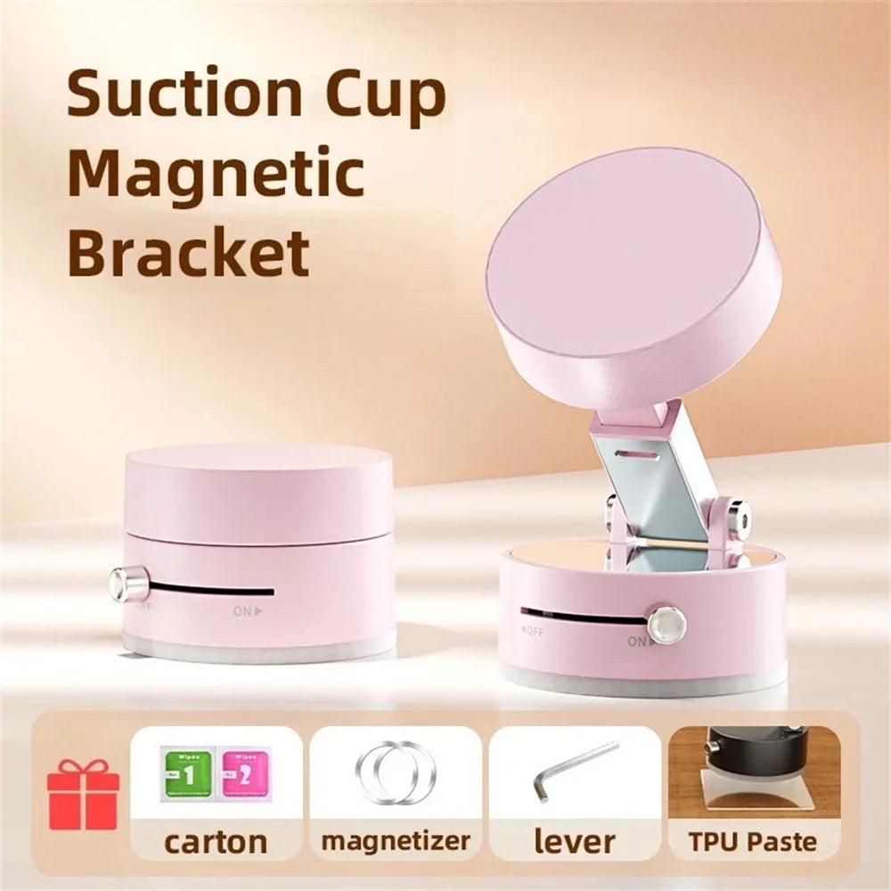 Foldable Magnetic Phone Holder – 360° Vacuum Suction Mount