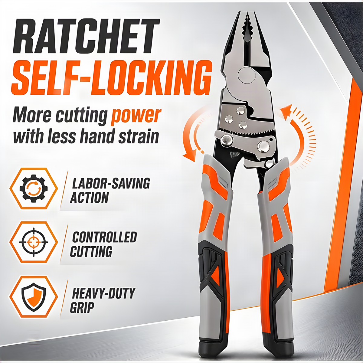 4-in-1 Ratchet Locking Pliers with 33 mm Jaw Opening, 9-Inch