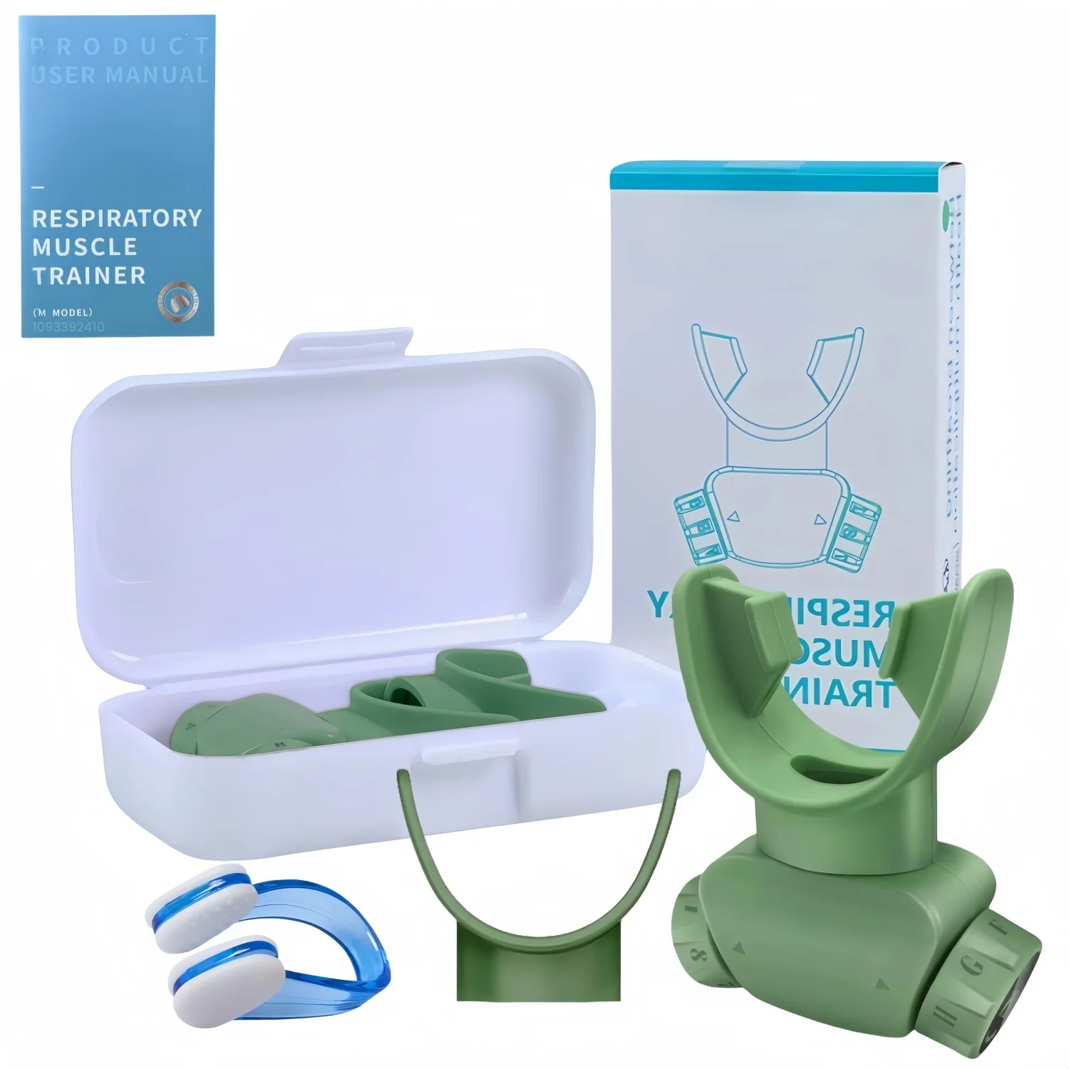 Respiratory Muscle Trainer Dual-Dial Adjustable Resistance