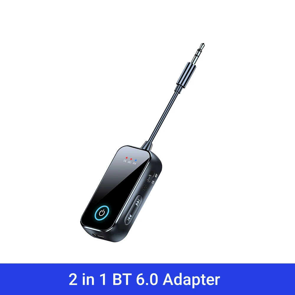 Bluetooth 6.0 AUX Transmitter Receiver Adapter for TV Car Headphones