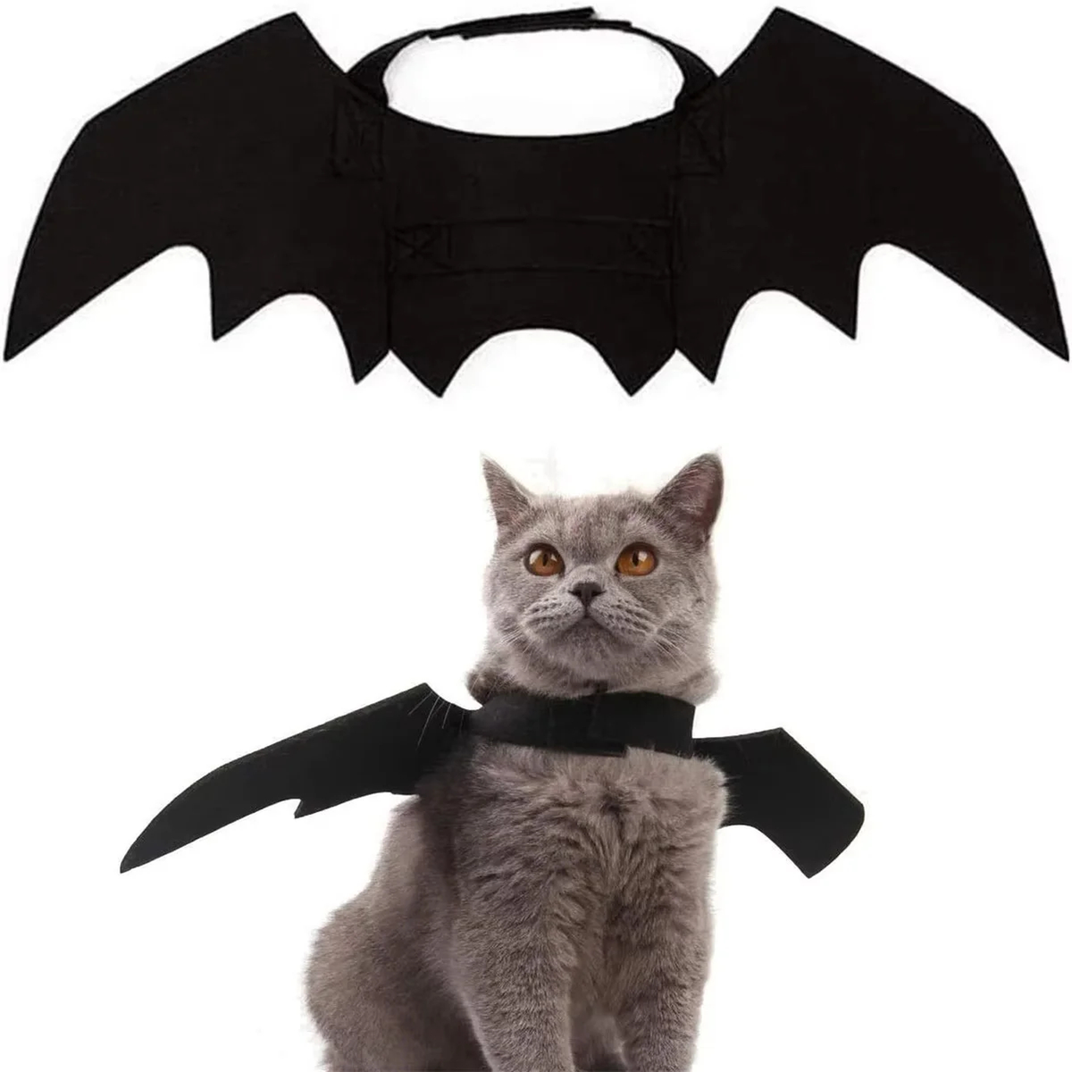 Black Felt Pet Bat Wings for Halloween Photos, 45 x 16 cm