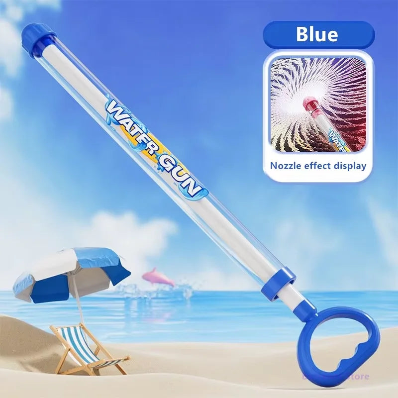 Kids Water Blaster Gun Pull-Action Outdoor Summer Toy 38cm
