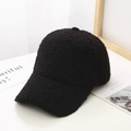 Teddy-Fleece Baseball Cap with Curved Brim and Adjustable Strap