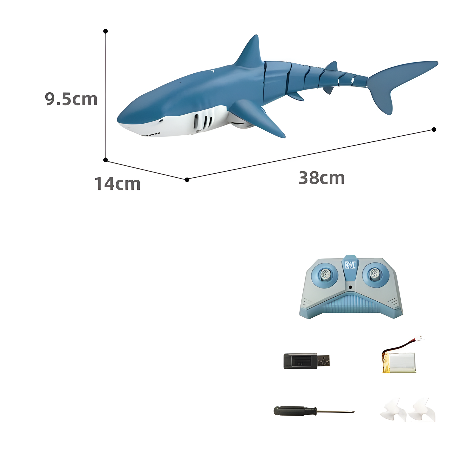 Rechargeable Remote Control Shark Boat for Pool Water Play