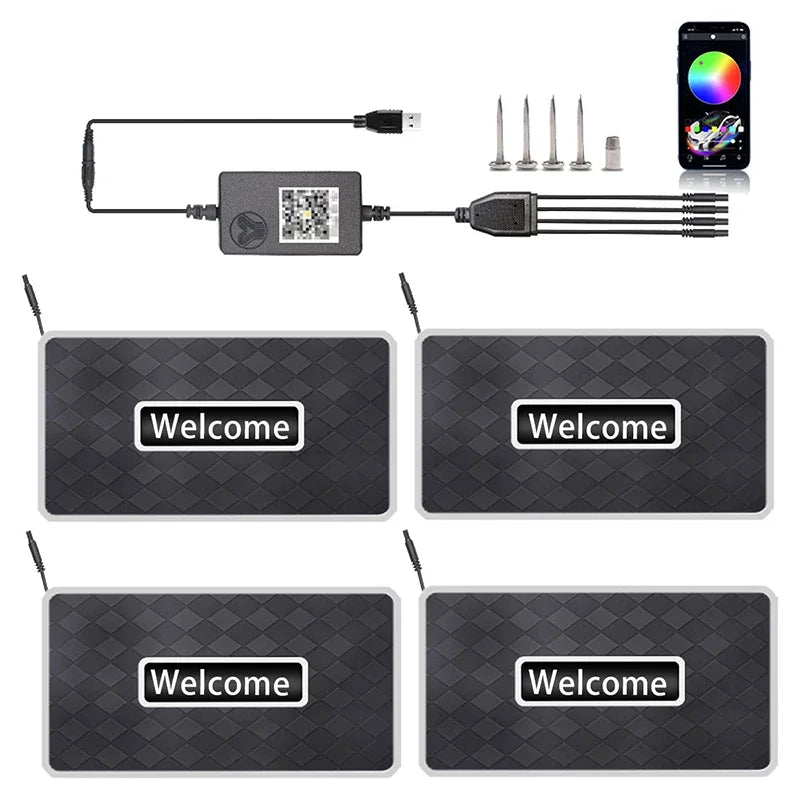 Personalized Car Floor Mat Light - Custom LED Door Welcome Projector Logo