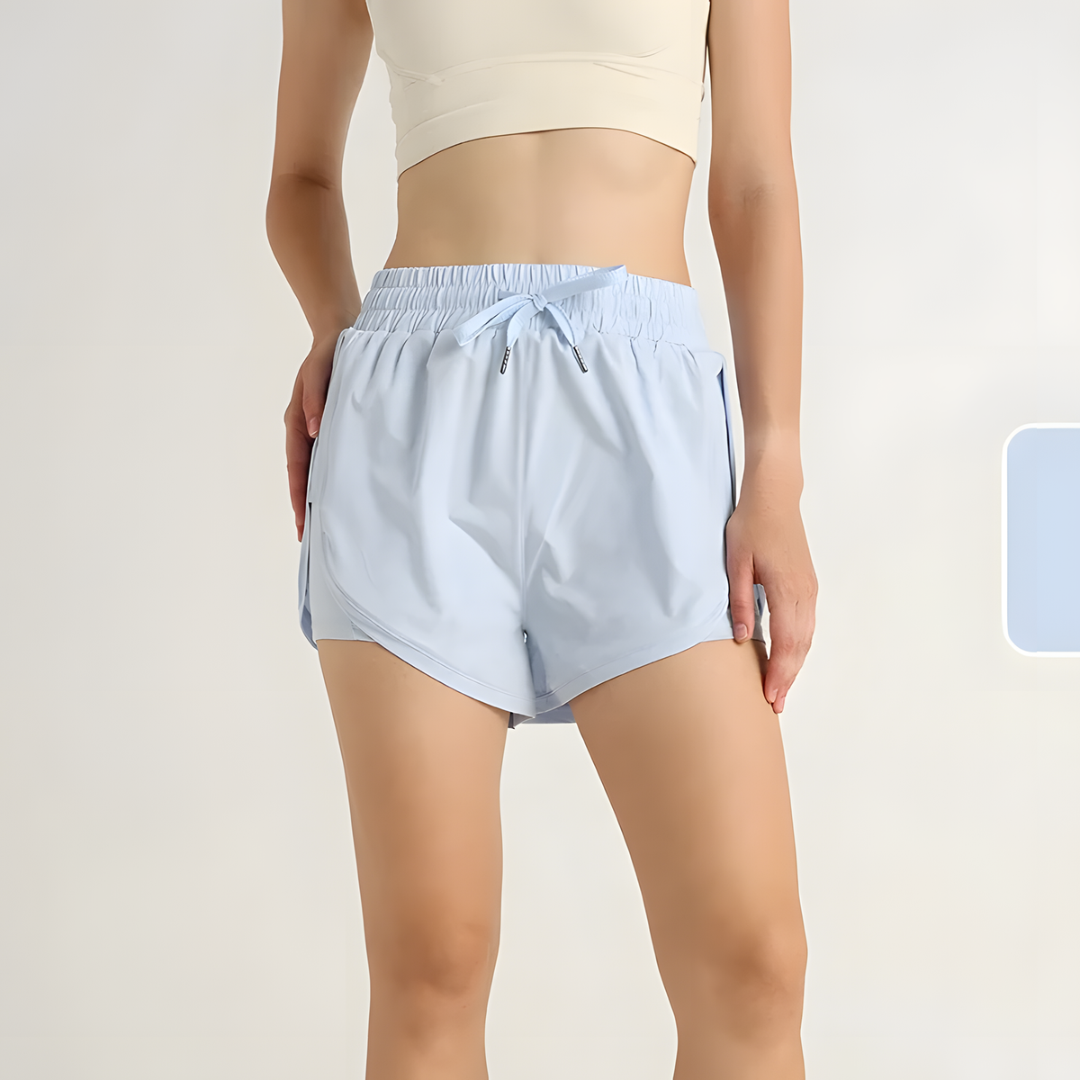 Women's High-Waist 2-in-1 Workout Shorts with Inner Pocket