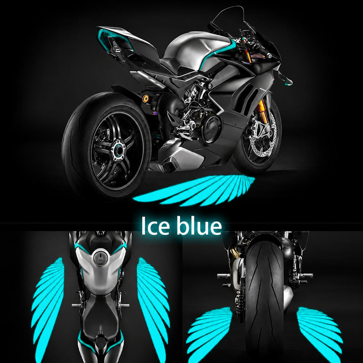 Motorcycle Angel Wing LED Projector Lights, Wired 2-Pack