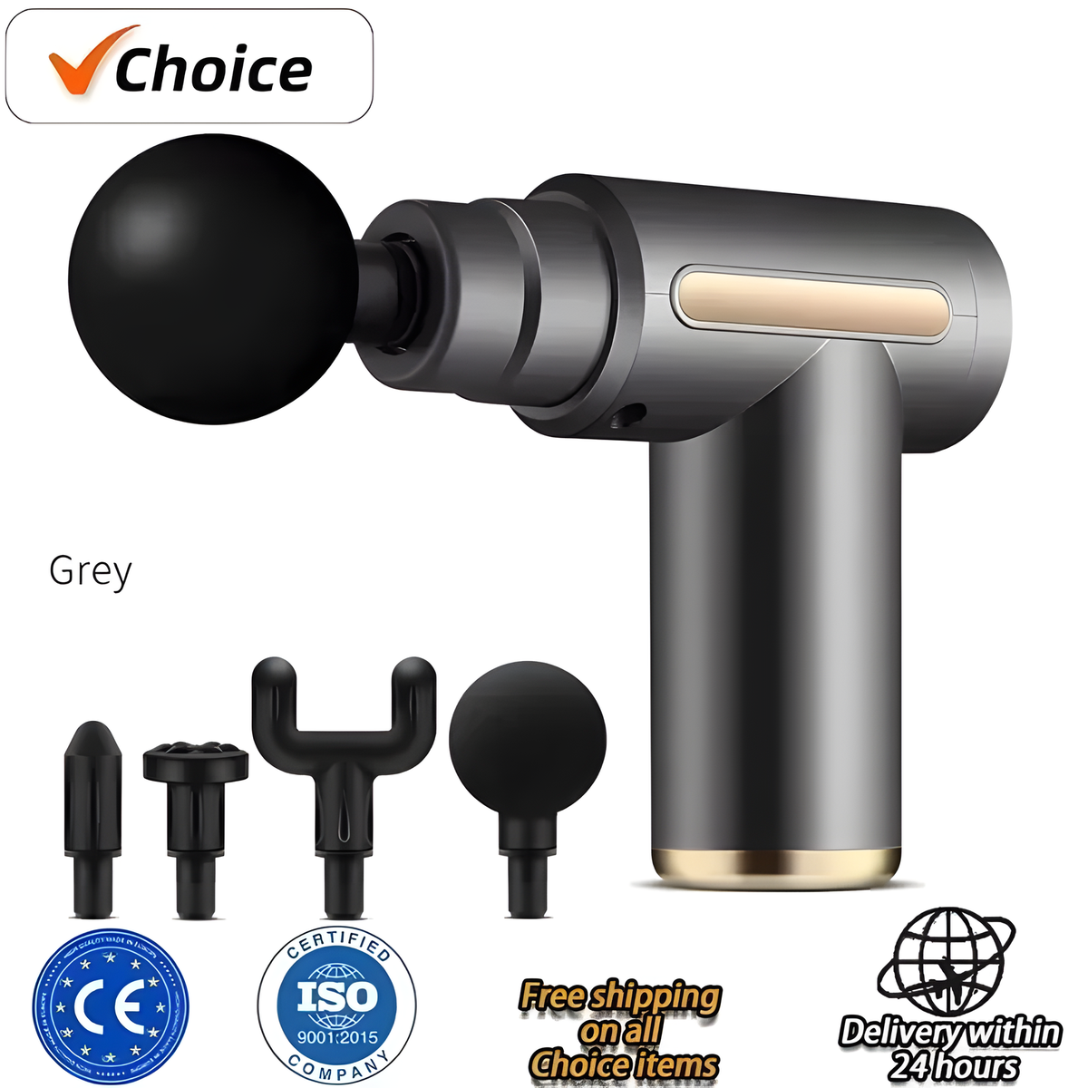 Portable Massage Gun Rechargeable with Interchangeable Heads