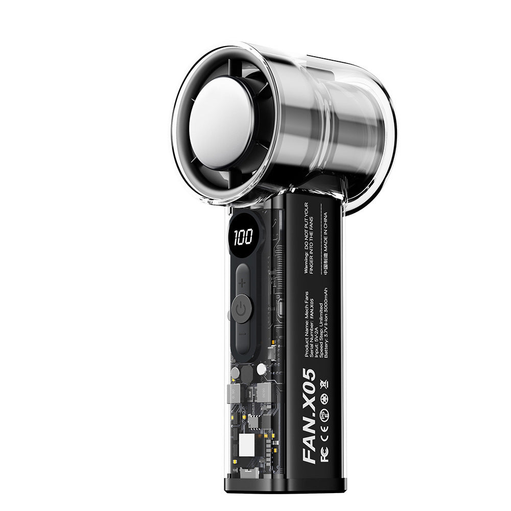 High-Speed Handheld Fan with Cooling Plate & 3000mAh Battery