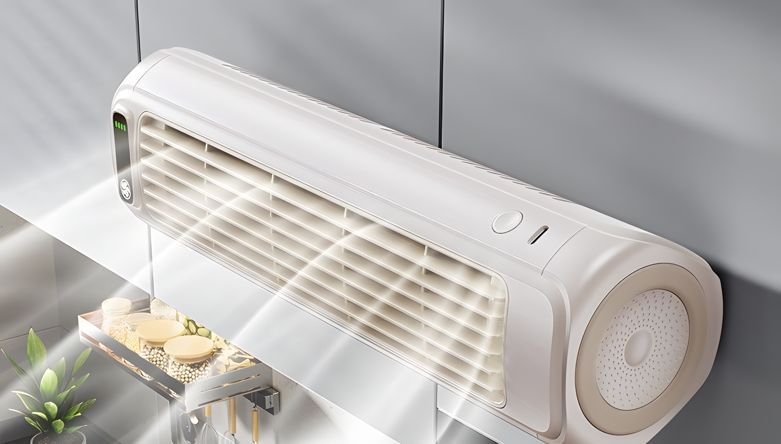 Compact Tower Fan with Wall Mount Rechargeable or Plug-In