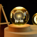 3D Luminous LED Crystal Ball (Galaxy & Solar System Design - Luxury Night Light)