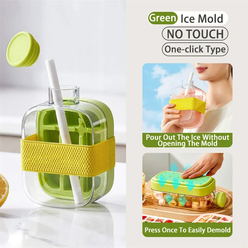 Spill-Proof Ice Cube Maker Tray (Quick Fill & Easy Dispense)