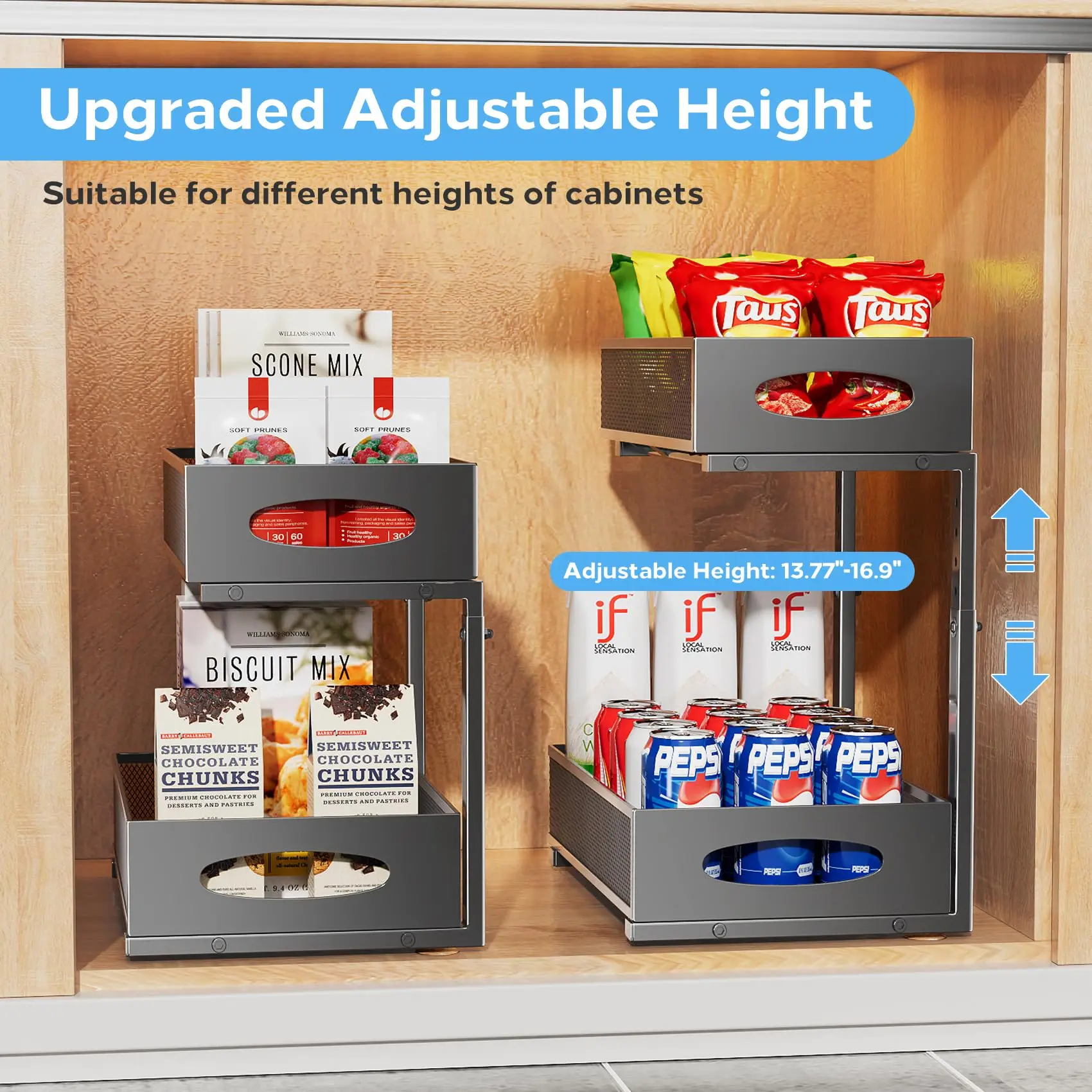 Pull-Out Under-Sink Organizer Rack for Cleaning Supplies