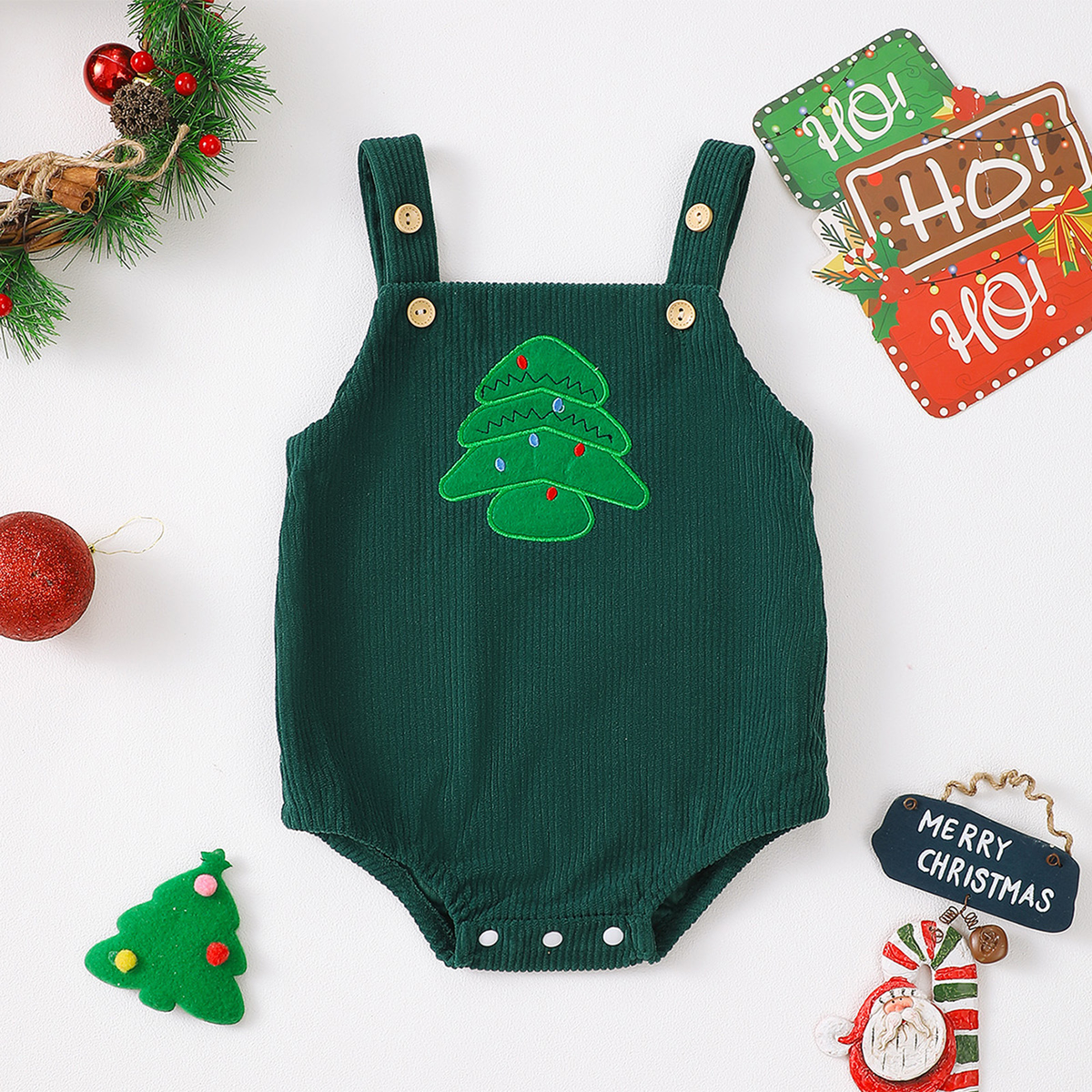Christmas Baby Romper with Long Sleeves in Three Festive Designs