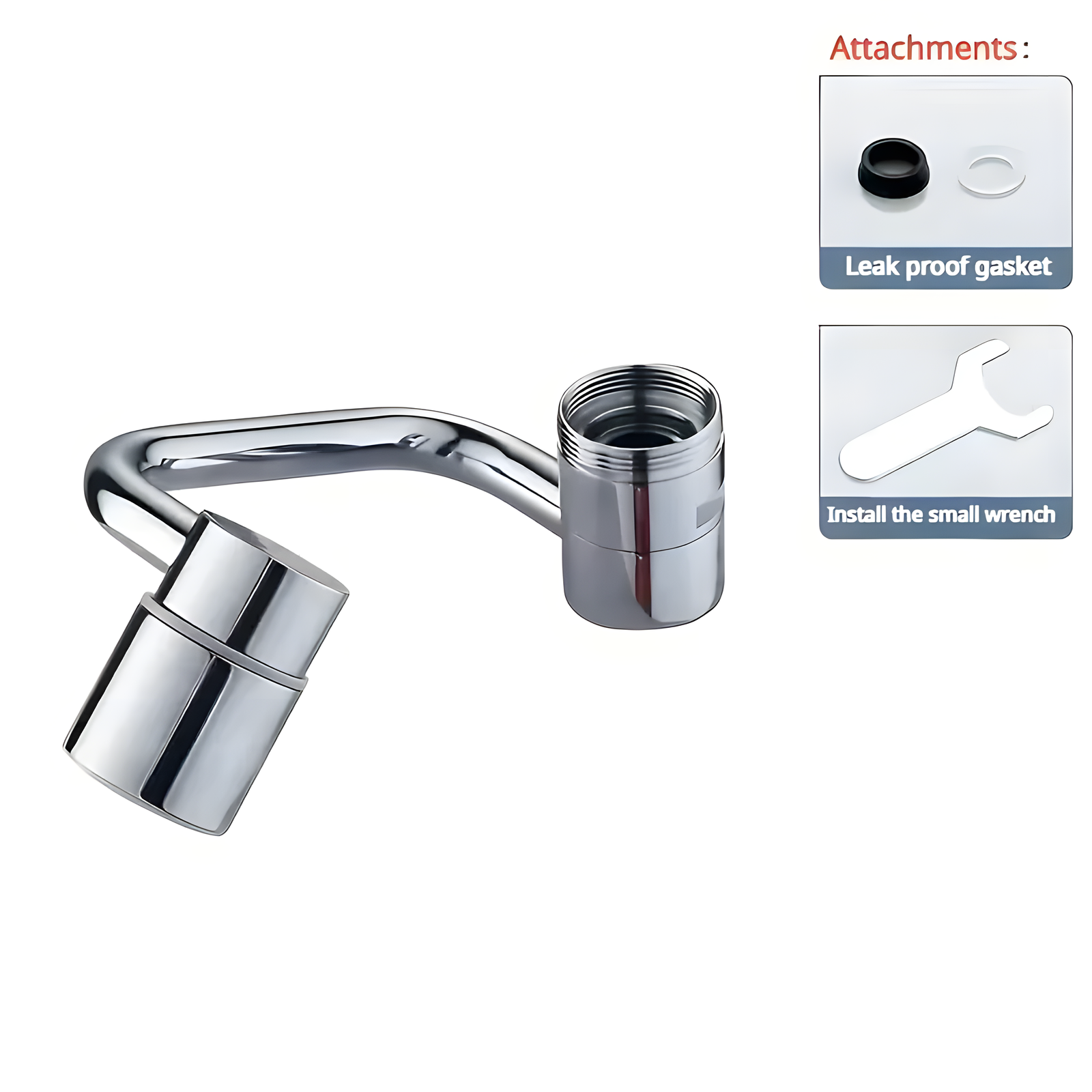 360° Rotating Faucet Extender U-Shape Dual Outlet