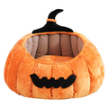 Pumpkin Cat Bed, Round 54 cm, Raised Rim, Removable Cushion