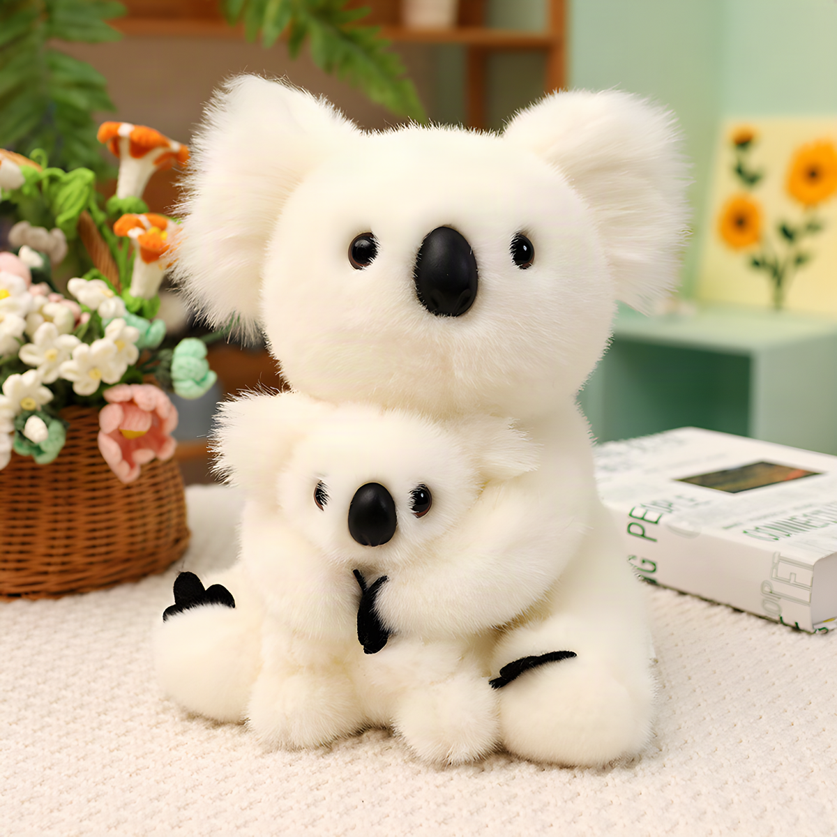 Koala Plush Toy in Gray or White with Four Size Options