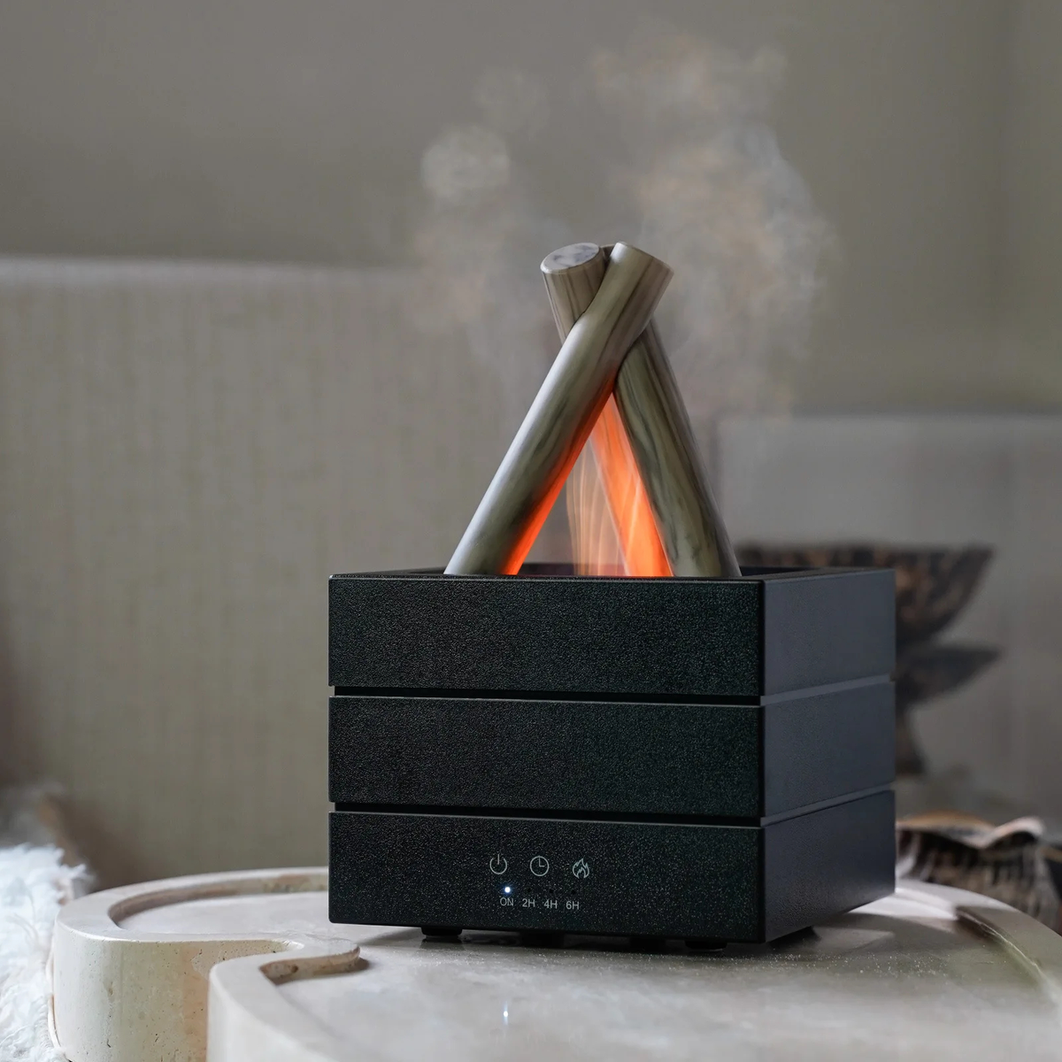 Flame Aroma Diffuser, Campfire Design, Remote & Timer