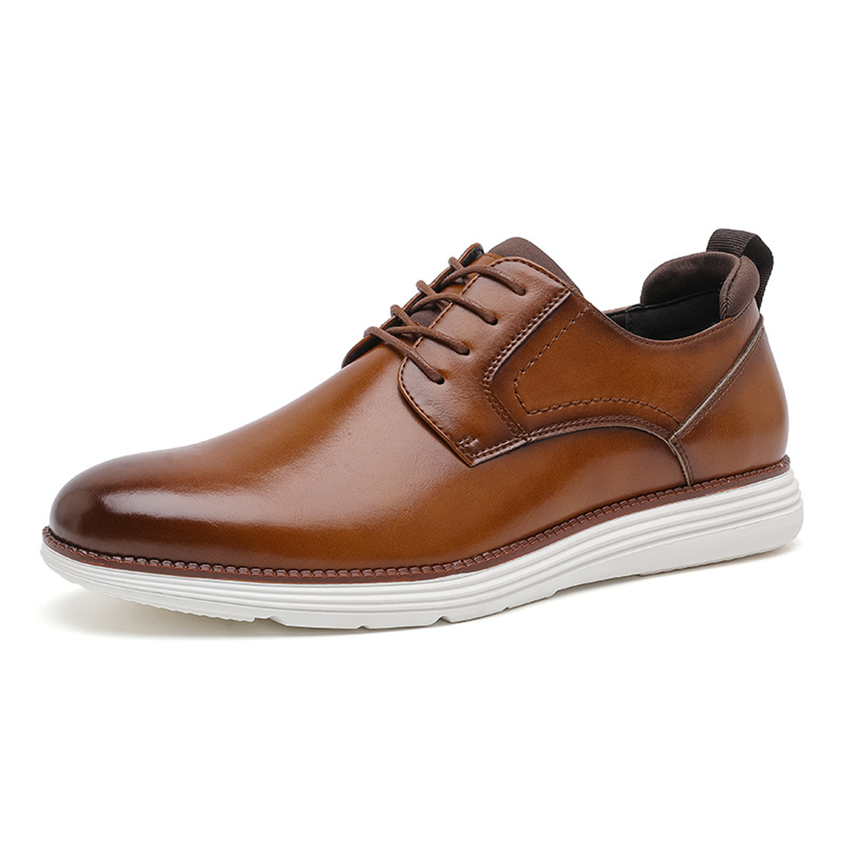 Men's Lace-Up Court Sneakers with Bright Contrast Sole