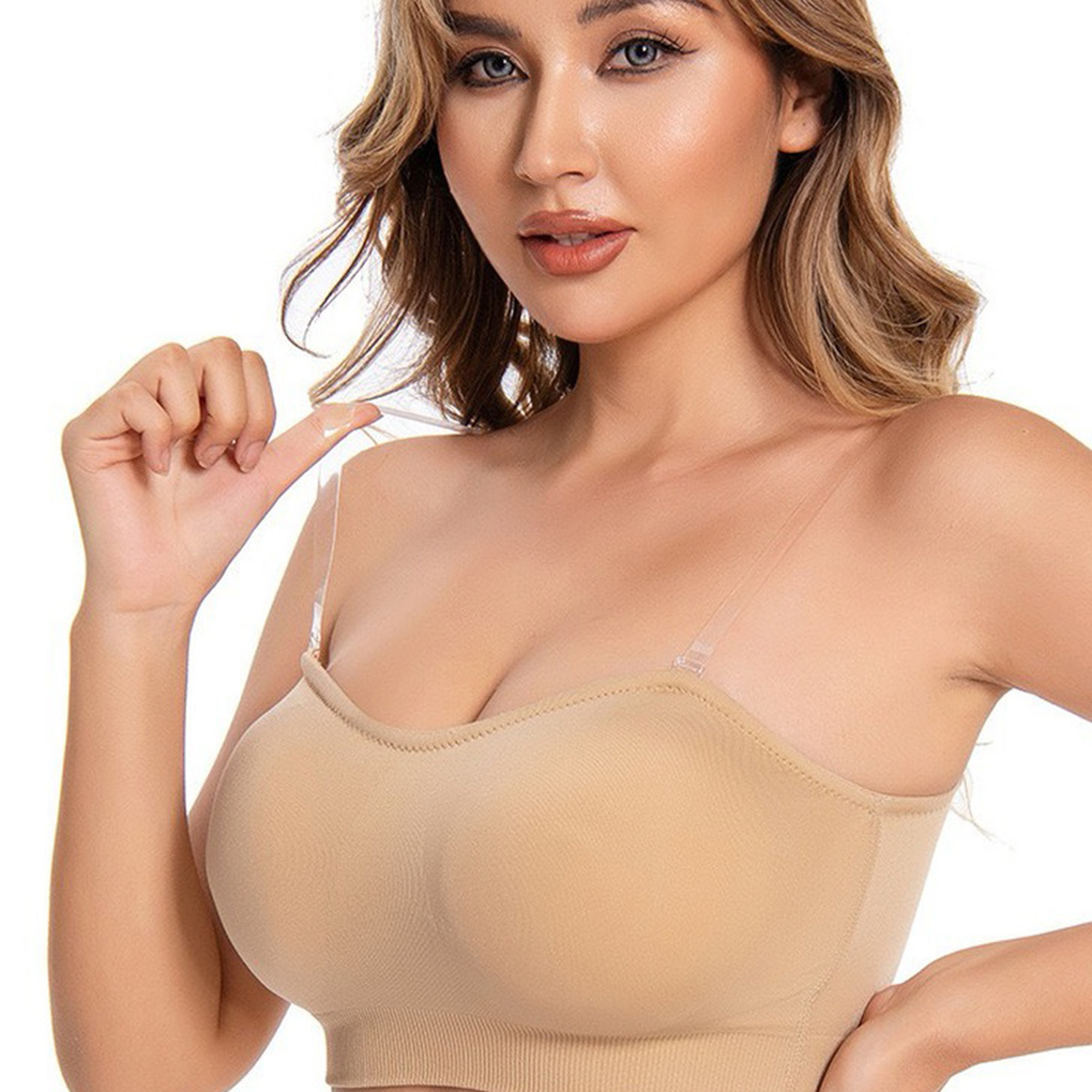 Seamless Strapless Bra with Removable Pads for Dresses
